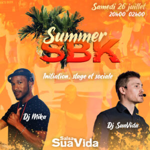 Dj SuaVida et DJ Mika à l'affiche orangée.
